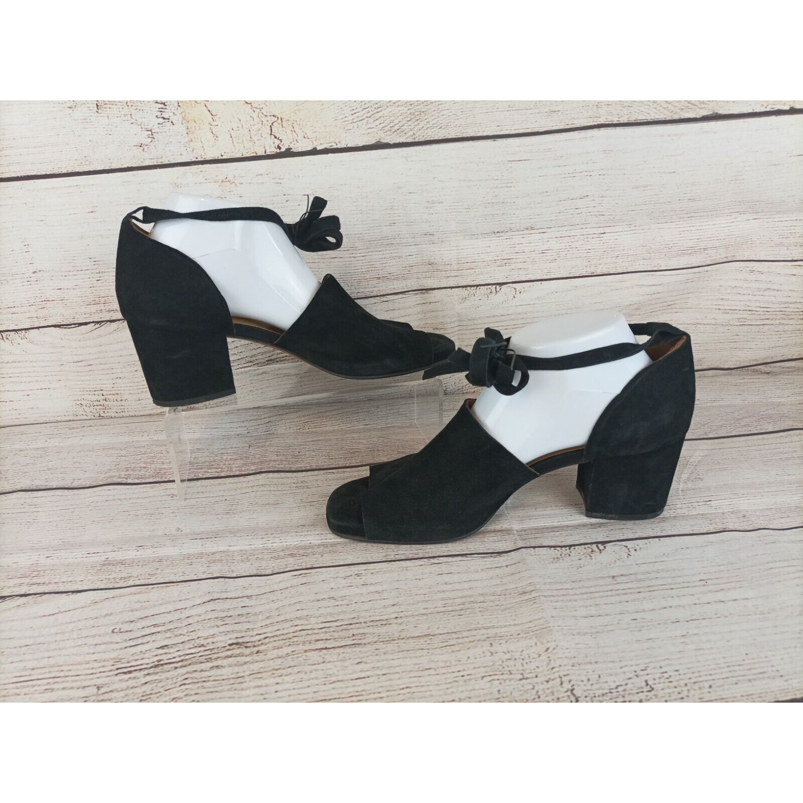 Hudson London Sz 40 (9) Uk3 Black Suede Metta City Wrap Heels Sandals — image 2 of 8